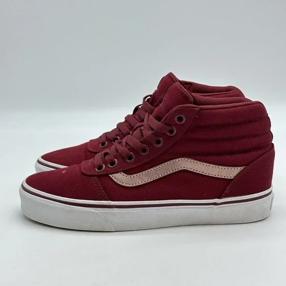 Vans Shoes Vans Ward Hi Top Burgundy Skate Shoe Sneakers